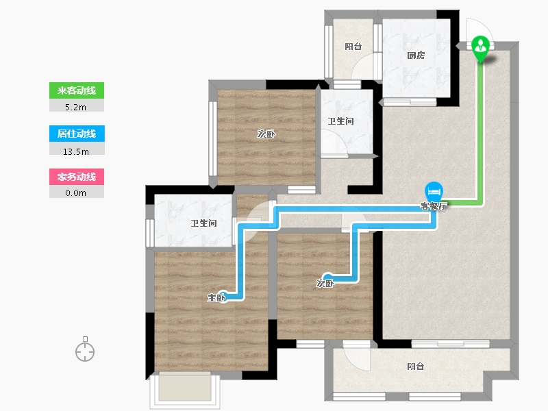 四川省-巴中市-优筑·印江洲-80.63-户型库-动静线