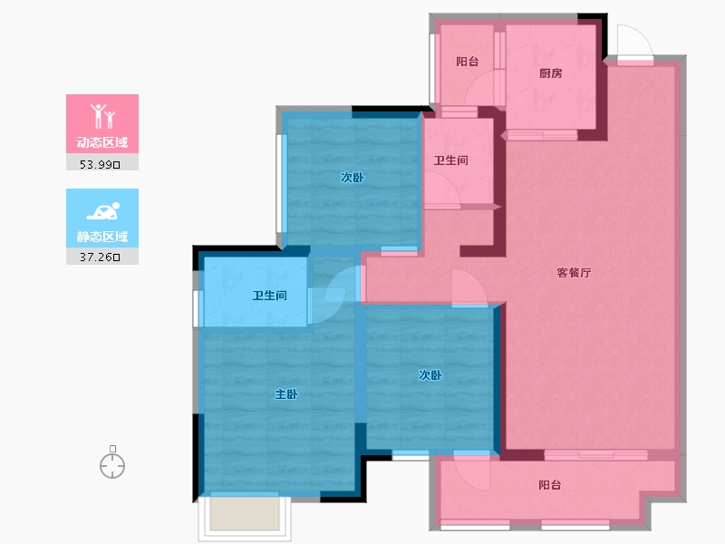 四川省-巴中市-优筑·印江洲-80.63-户型库-动静分区