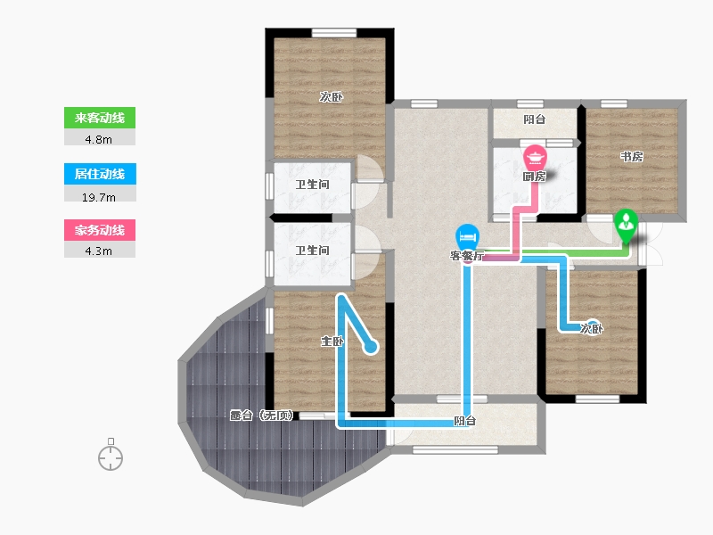 四川省-宜宾市-公园华府-122.29-户型库-动静线