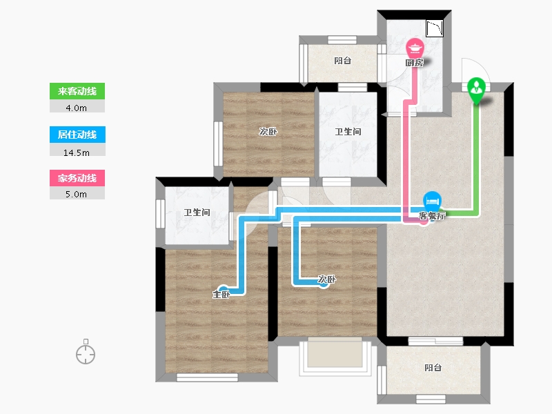 四川省-宜宾市-绿地宜宾城际空间站-67.26-户型库-动静线