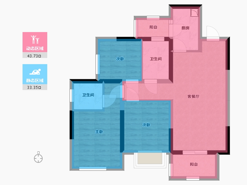 四川省-宜宾市-绿地宜宾城际空间站-67.26-户型库-动静分区