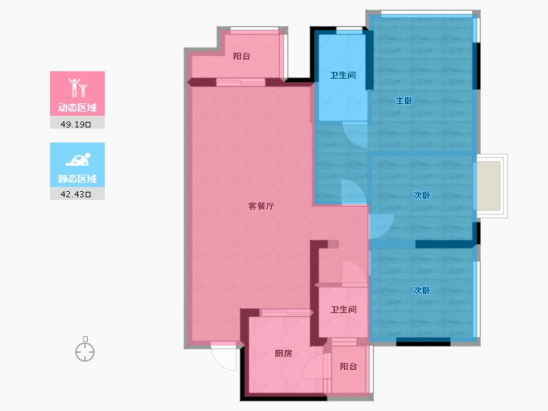 四川省-巴中市-优筑·印江洲-81.45-户型库-动静分区