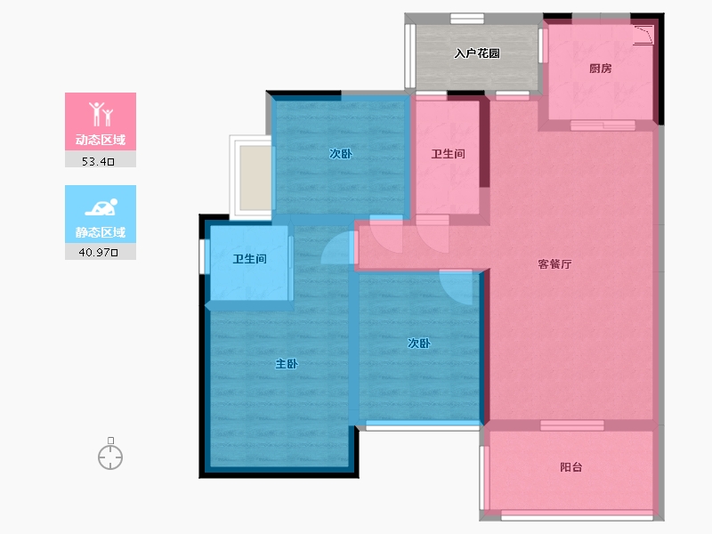 四川省-巴中市-北宸天骄-87.91-户型库-动静分区