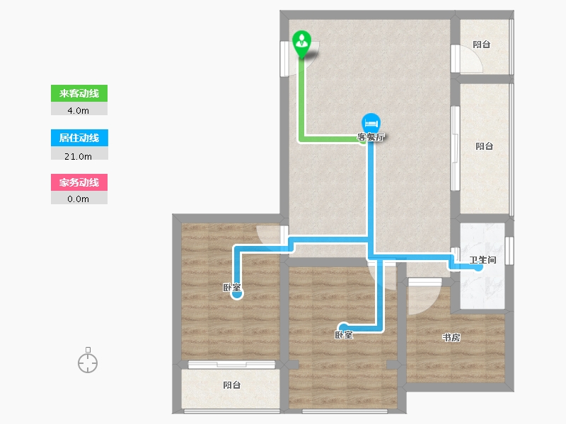 四川省-成都市-宝信青城-75.95-户型库-动静线