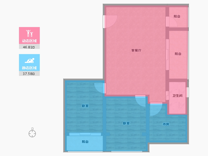 四川省-成都市-宝信青城-75.95-户型库-动静分区