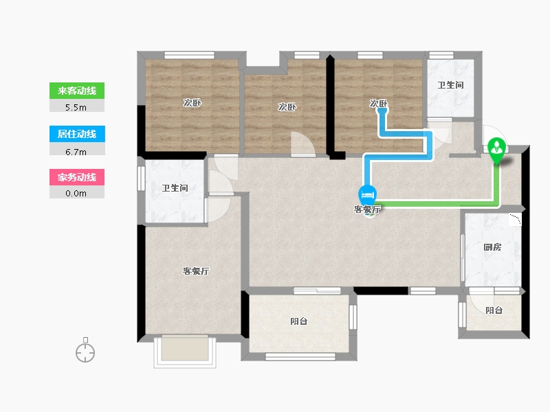 四川省-宜宾市-绿地宜宾城际空间站-90.35-户型库-动静线