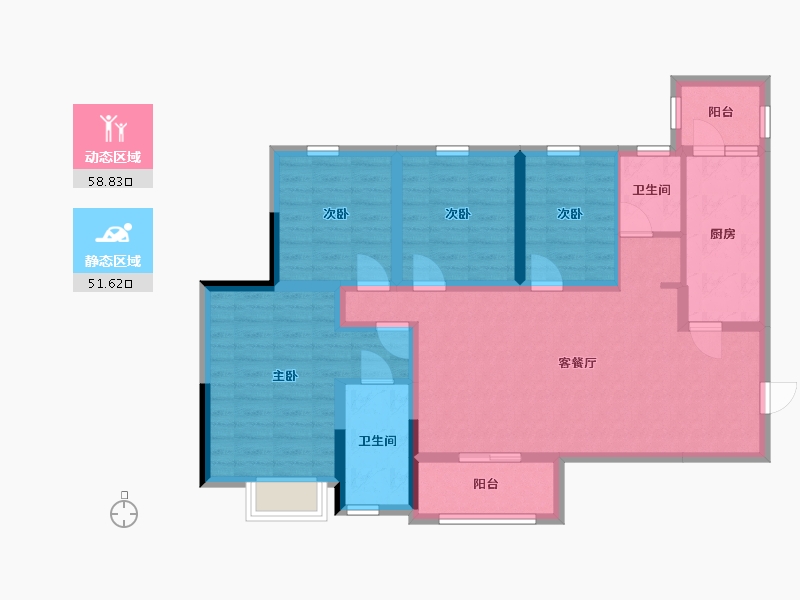 四川省-宜宾市-欢乐颂豪庭-97.70-户型库-动静分区