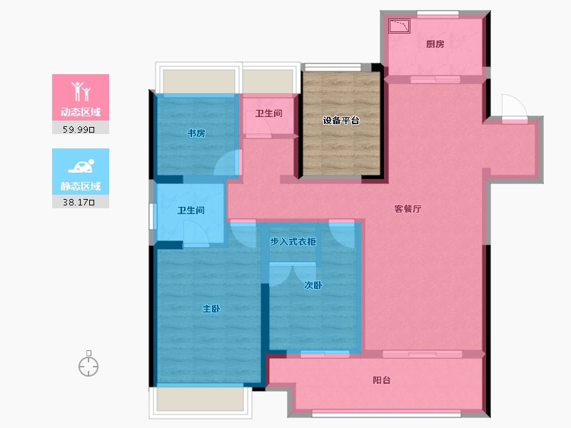 广西壮族自治区-桂林市-桂林吾悦华府-93.81-户型库-动静分区