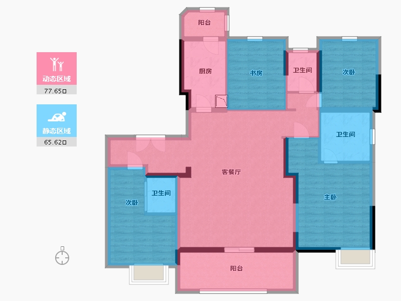 四川省-宜宾市-绿地宜宾城际空间站-127.96-户型库-动静分区