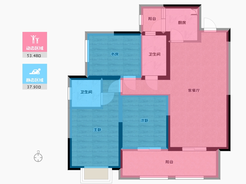 四川省-宜宾市-绿地宜宾城际空间站-80.62-户型库-动静分区