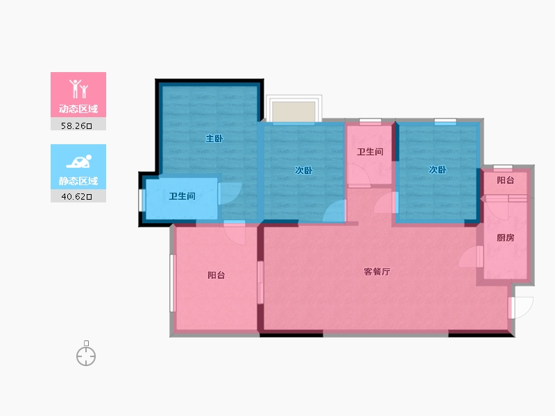 四川省-宜宾市-欢乐颂豪庭-88.01-户型库-动静分区