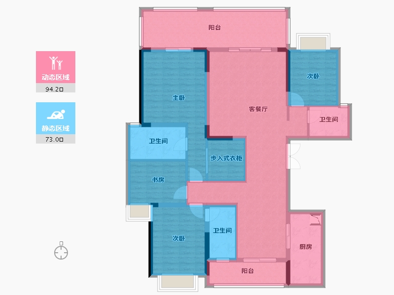 四川省-绵阳市-贤达水韵长滩-150.12-户型库-动静分区