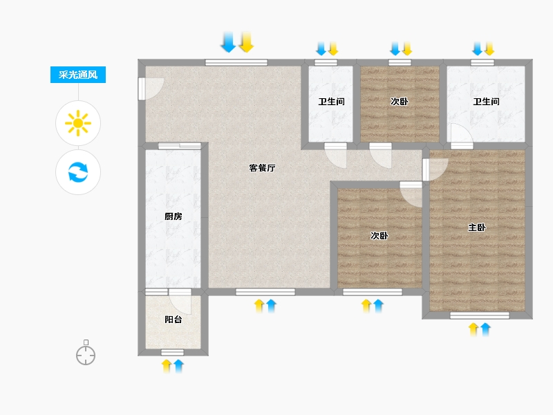 四川省-宜宾市-中央领御-102.68-户型库-采光通风