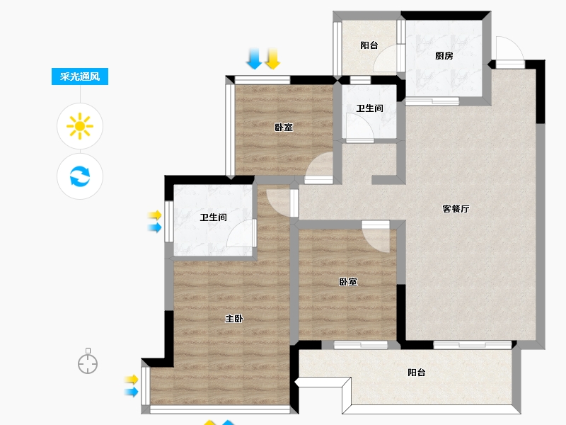 四川省-遂宁市-龙腾·紫御江山-86.30-户型库-采光通风