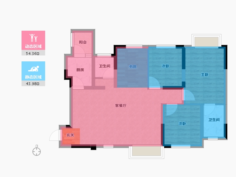 四川省-成都市-龙城半岛-81.14-户型库-动静分区