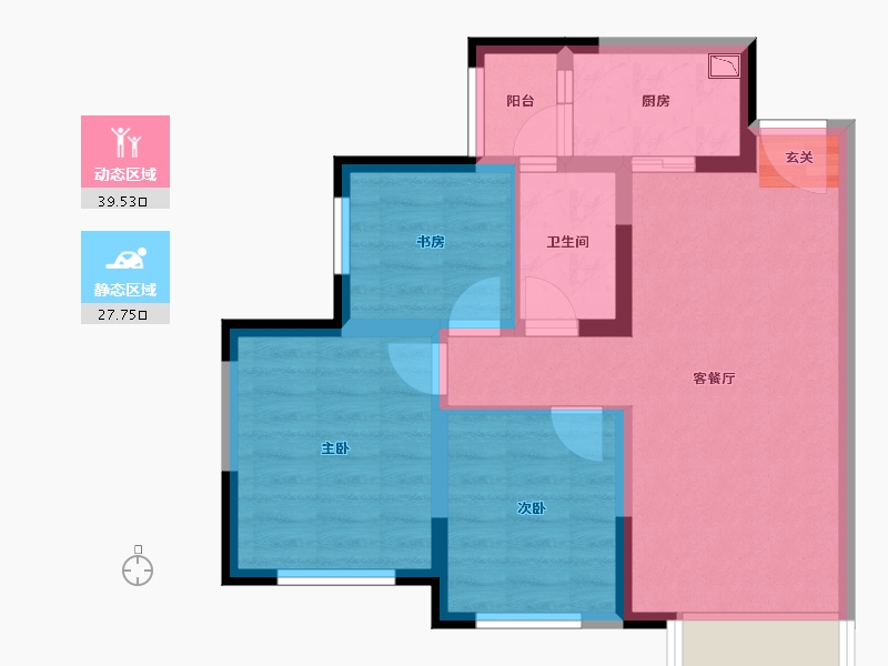 四川省-成都市-龙城半岛-58.94-户型库-动静分区