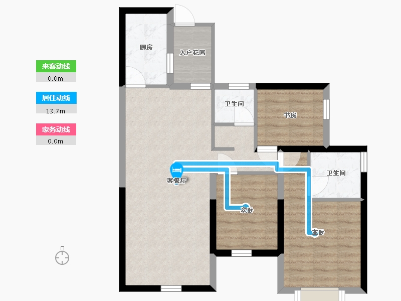 四川省-成都市-汉嘉国际社区-70.73-户型库-动静线