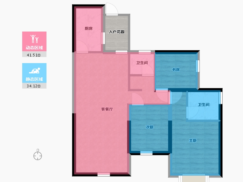 四川省-成都市-汉嘉国际社区-70.73-户型库-动静分区