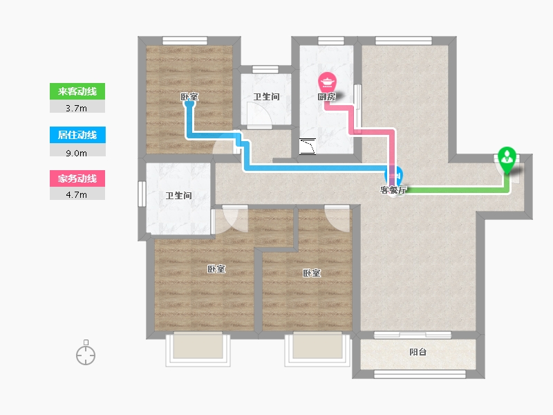 天津-undefined-融创御河宸院-83.80-户型库-动静线