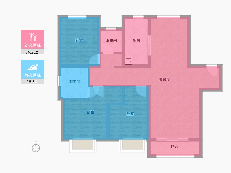 天津-undefined-融创御河宸院-83.80-户型库-动静分区