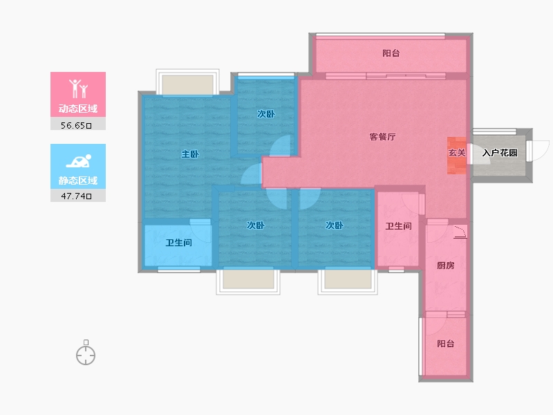 四川省-成都市-金恒德时代金悦-95.11-户型库-动静分区