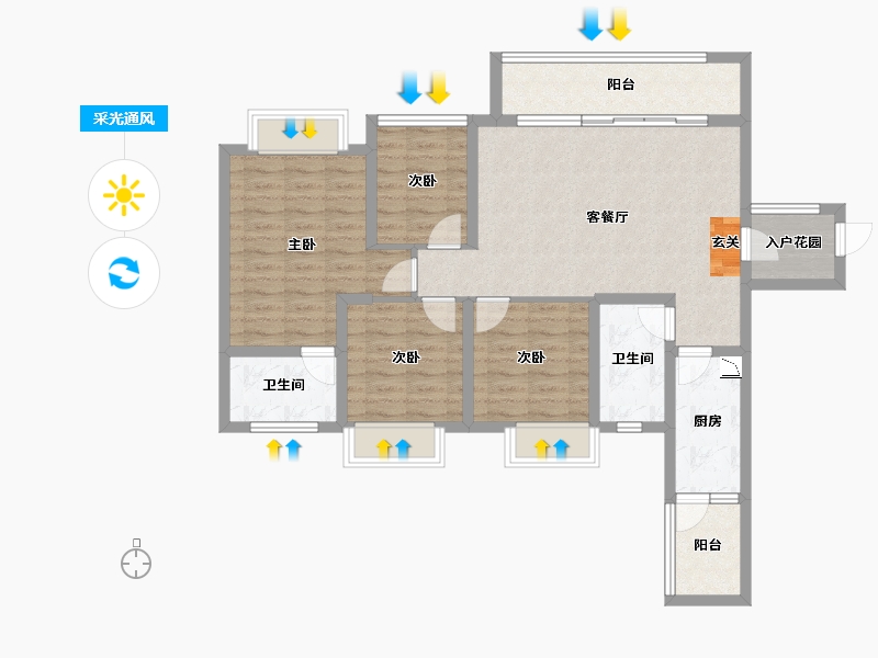 四川省-成都市-金恒德时代金悦-95.11-户型库-采光通风