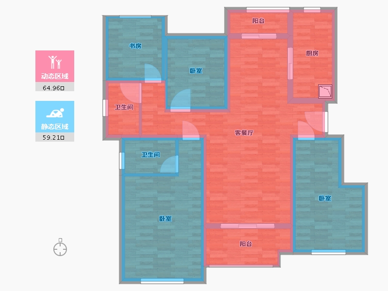 四川省-眉山市-保利仁里二期-110.24-户型库-动静分区