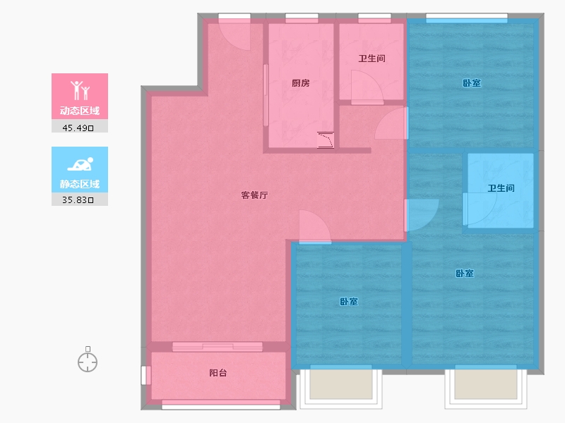 天津-undefined-融创御河宸院-72.89-户型库-动静分区