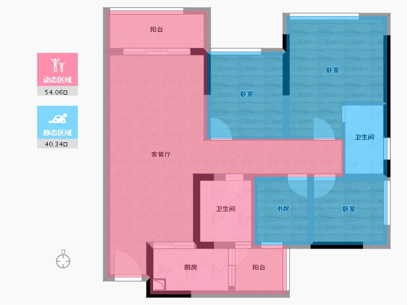 四川省-成都市-中航城-82.62-户型库-动静分区