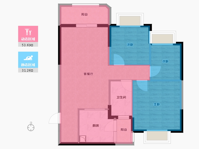 四川省-宜宾市-恒大名都-76.00-户型库-动静分区