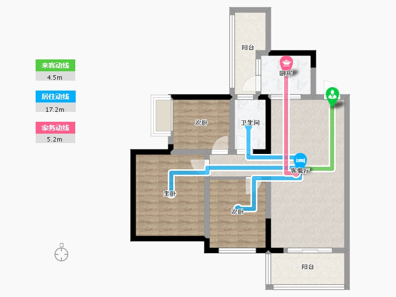 四川省-绵阳市-贤达水韵长滩-78.72-户型库-动静线