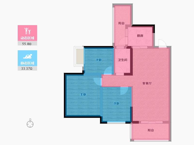 四川省-绵阳市-贤达水韵长滩-78.72-户型库-动静分区