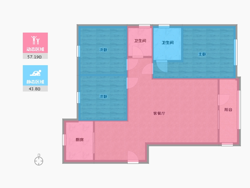 山东省-青岛市-春和景明2期-92.55-户型库-动静分区