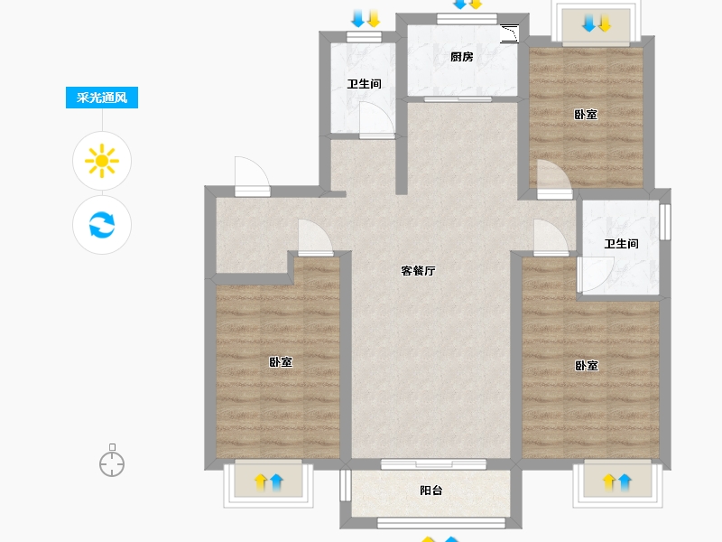 天津-undefined-融创御河宸院-80.94-户型库-采光通风