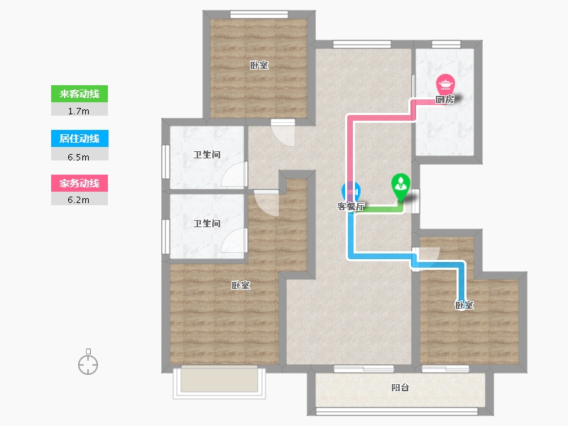 天津-undefined-融创御河宸院-96.94-户型库-动静线