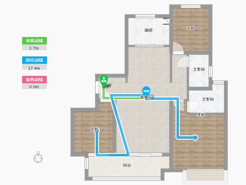 江苏省-徐州市-中海·淮海世家-86.78-户型库-动静线