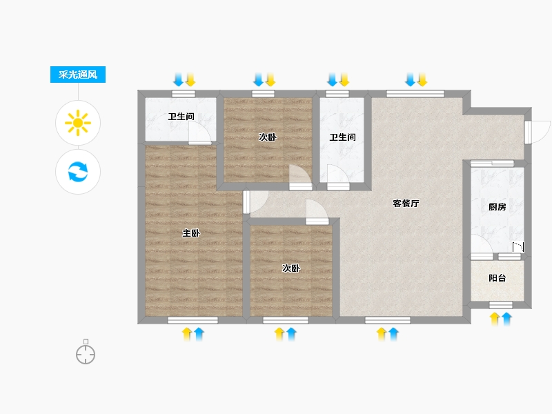 四川省-宜宾市-中央领御-89.48-户型库-采光通风