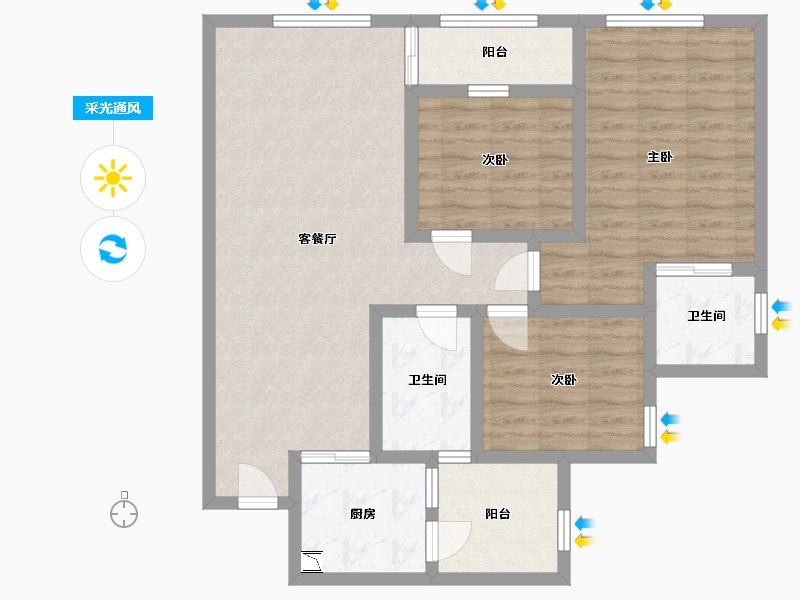 四川省-宜宾市-中央领御-91.71-户型库-采光通风