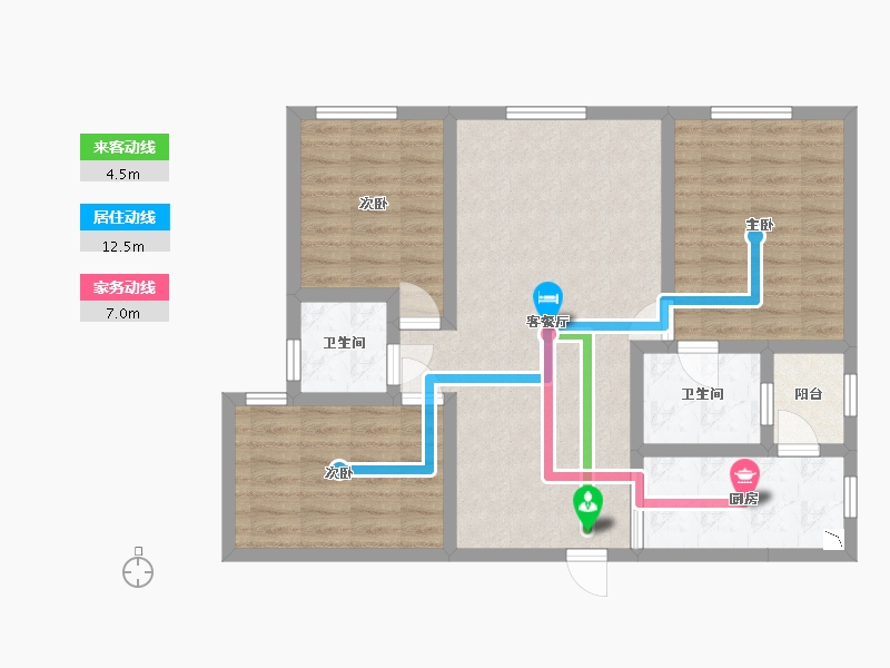 四川省-宜宾市-中央领御-83.70-户型库-动静线