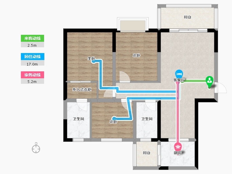 四川省-绵阳市-贤达水韵长滩-90.29-户型库-动静线