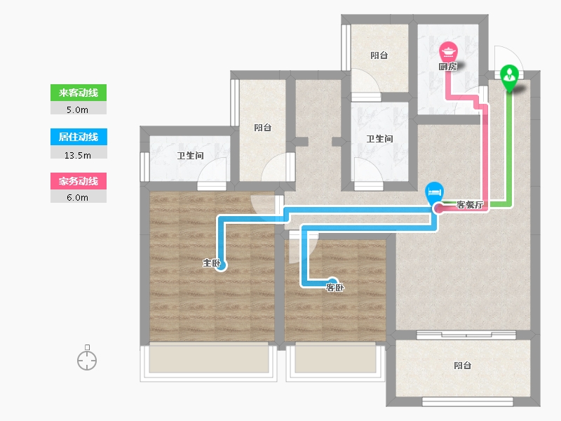 四川省-内江市-莱菲特广场-73.35-户型库-动静线