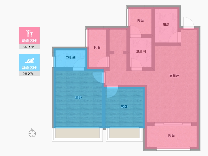 四川省-内江市-莱菲特广场-73.35-户型库-动静分区