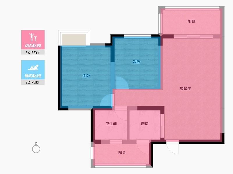 四川省-绵阳市-贤达水韵长滩-65.00-户型库-动静分区