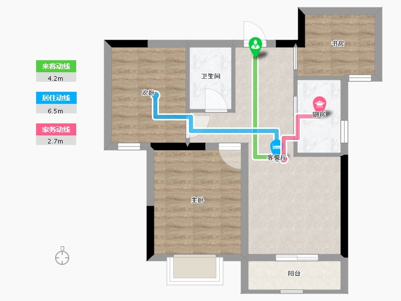 湖南省-长沙市-水墨林溪-57.84-户型库-动静线