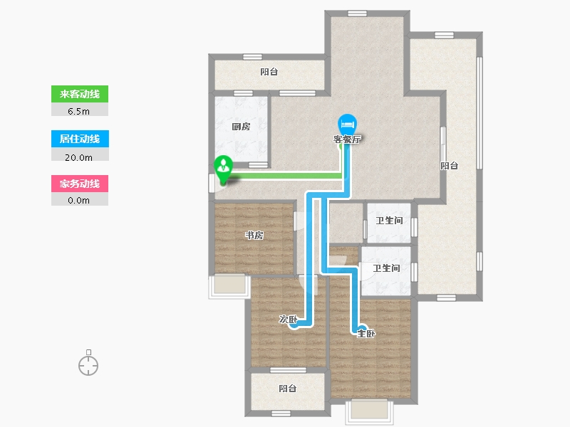 四川省-成都市-汉嘉国际社区-134.98-户型库-动静线