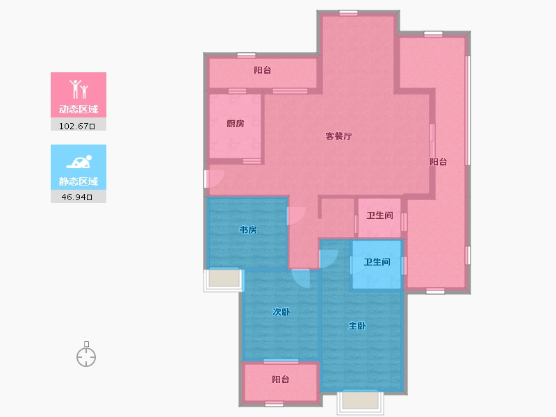 四川省-成都市-汉嘉国际社区-134.98-户型库-动静分区