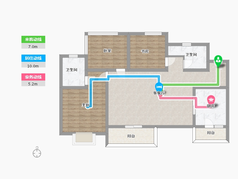 四川省-成都市-俊发滨河俊园-98.00-户型库-动静线