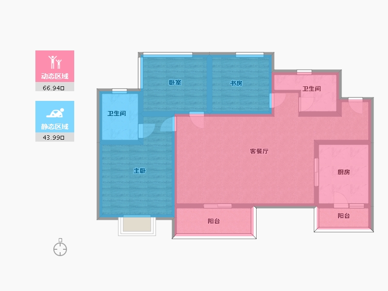 四川省-成都市-俊发滨河俊园-98.00-户型库-动静分区