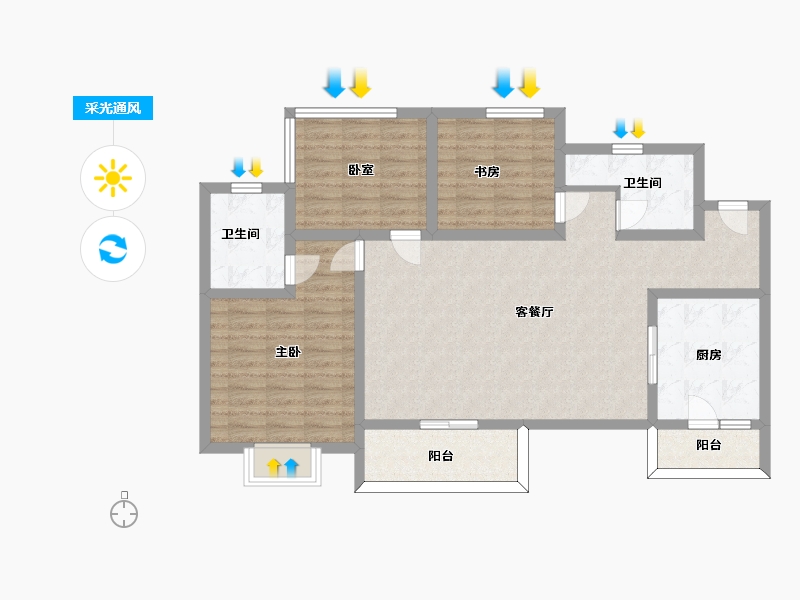 四川省-成都市-俊发滨河俊园-98.00-户型库-采光通风