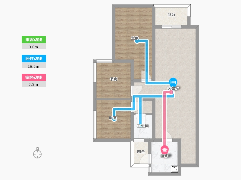 四川省-成都市-俊发滨河俊园-74.00-户型库-动静线